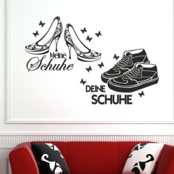 Wandaufkleber Wandtattoo Schuhe Shoe´s Pumps Stiefel Chucks High Heel´s Turnschuhe Sandalen Over-Knee´s Schnürrschuhe Stieflette