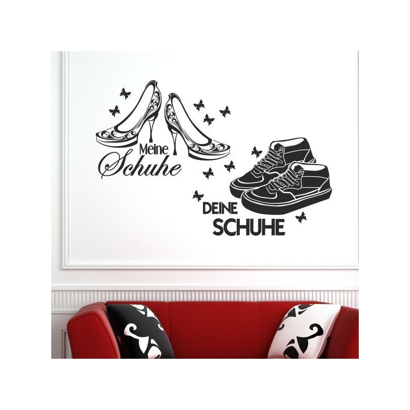 Wandaufkleber Wandtattoo Schuhe Shoe´s Pumps Stiefel Chucks High Heel´s Turnschuhe Sandalen Over-Knee´s Schnürrschuhe Stieflette