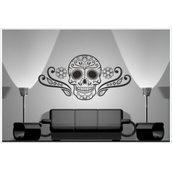 Wohnzimmer Mexican Sugar Skull Tattoo Totenkopf Aufkleber Dekor Wandtattoo Wandaufkleber