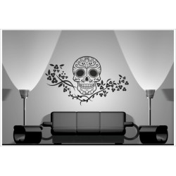 Wohnzimmer Mexican Sugar Skull Totenkopf Tattoo Aufkleber Dekor Wandtattoo Wandaufkleber