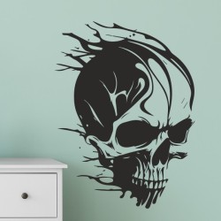 Wandaufkleber Wandtattoo Totenkopf Skull Schädel Bones Farbklecks Farbe Krone König DJ Sound Punisher Rabe Krähe Tod Death Fun