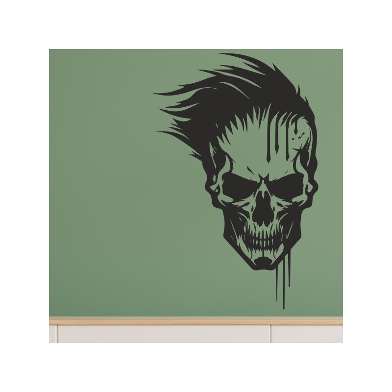 Wandaufkleber Wandtattoo Totenkopf Skull Schädel Bones Farbklecks Farbe Krone König DJ Sound Punisher Rabe Krähe Tod Death Fun