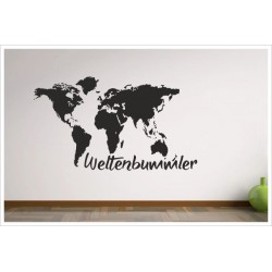 Wohnzimmer Globus Weltkarte Weltenbummler Aufkleber Dekor Wandtattoo Wandaufkleber
