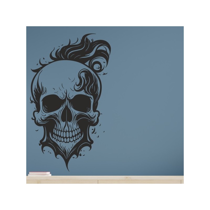 Wandaufkleber Wandtattoo Totenkopf Skull Schädel Bones Farbklecks Farbe Krone König DJ Sound Punisher Rabe Krähe Tod Death Fun