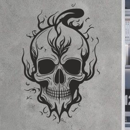 Wandaufkleber Wandtattoo Totenkopf Skull Schädel Bones Farbklecks Farbe Krone König DJ Sound Punisher Rabe Krähe Tod Death Fun