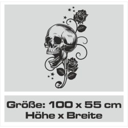 Wandaufkleber Wandtattoo Totenkopf Skull Schädel Bones Farbklecks Farbe Krone König DJ Sound Punisher Rabe Krähe Tod Death Fun