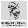 Wandaufkleber Wandtattoo Totenkopf Skull Schädel Bones Farbklecks Farbe Krone König DJ Sound Punisher Rabe Krähe Tod Death Fun