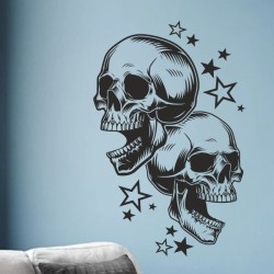 Wandaufkleber Wandtattoo Totenkopf Skull Schädel Bones Farbklecks Farbe Krone König DJ Sound Punisher Rabe Krähe Tod Death Fun