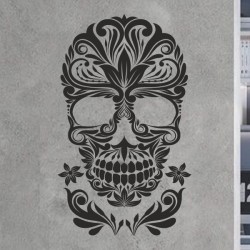 Wandaufkleber Wandtattoo Totenkopf Skull Schädel Bones Farbklecks Farbe Krone König DJ Sound Punisher Rabe Krähe Tod Death Fun