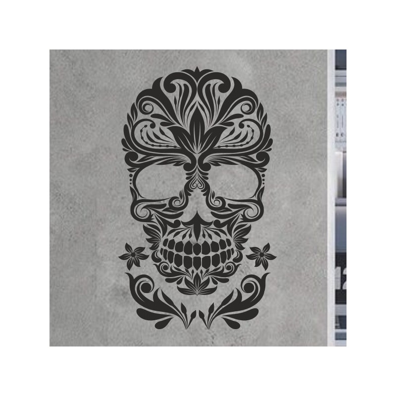 Wandaufkleber Wandtattoo Totenkopf Skull Schädel Bones Farbklecks Farbe Krone König DJ Sound Punisher Rabe Krähe Tod Death Fun