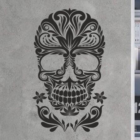 Wandaufkleber Wandtattoo Totenkopf Skull Schädel Bones Farbklecks Farbe Krone König DJ Sound Punisher Rabe Krähe Tod Death Fun