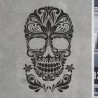 Wandaufkleber Wandtattoo Totenkopf Skull Schädel Bones Farbklecks Farbe Krone König DJ Sound Punisher Rabe Krähe Tod Death Fun