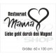Küche Esszimmer Restaurant Mama Liebe - Magen Aufkleber Dekor Wandtattoo Wandaufkleber