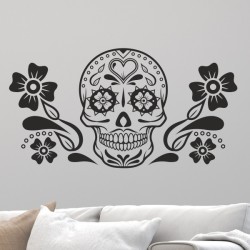 Wandaufkleber Wandtattoo Totenkopf Skull Schädel Bones Farbklecks Farbe Krone König DJ Sound Punisher Rabe Krähe Tod Death Fun