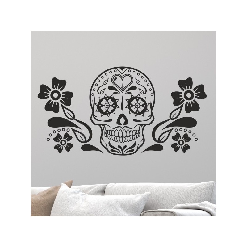 Wandaufkleber Wandtattoo Totenkopf Skull Schädel Bones Farbklecks Farbe Krone König DJ Sound Punisher Rabe Krähe Tod Death Fun