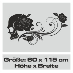 Wandaufkleber Totenkopf Skull Rabe Krähe Schwarzer Vogel Spiel Aufkleber Wand 05