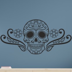 Wandaufkleber Wandtattoo Totenkopf Skull Schädel Bones Farbklecks Farbe Krone König DJ Sound Punisher Rabe Krähe Tod Death Fun