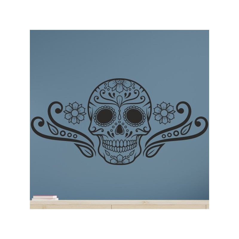 Wandaufkleber Wandtattoo Totenkopf Skull Schädel Bones Farbklecks Farbe Krone König DJ Sound Punisher Rabe Krähe Tod Death Fun