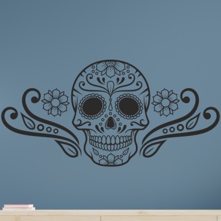 Wandaufkleber Wandtattoo Totenkopf Skull Schädel Bones Farbklecks Farbe Krone König DJ Sound Punisher Rabe Krähe Tod Death Fun