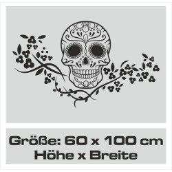 Wandaufkleber Wandtattoo Totenkopf Skull Schädel Bones Farbklecks Farbe Krone König DJ Sound Punisher Rabe Krähe Tod Death Fun