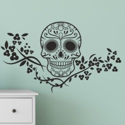 Wandaufkleber Wandtattoo Totenkopf Skull Schädel Bones Farbklecks Farbe Krone König DJ Sound Punisher Rabe Krähe Tod Death Fun