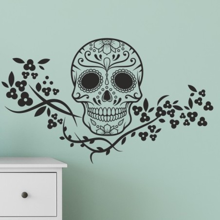 Wandaufkleber Wandtattoo Totenkopf Skull Schädel Bones Farbklecks Farbe Krone König DJ Sound Punisher Rabe Krähe Tod Death Fun
