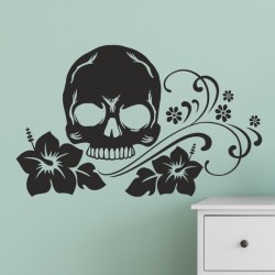 Wandaufkleber Wandtattoo Totenkopf Skull Schädel Bones Farbklecks Farbe Krone König DJ Sound Punisher Rabe Krähe Tod Death Fun