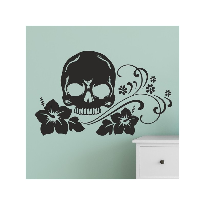 Wandaufkleber Wandtattoo Totenkopf Skull Schädel Bones Farbklecks Farbe Krone König DJ Sound Punisher Rabe Krähe Tod Death Fun