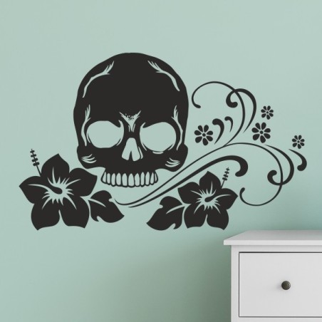 Wandaufkleber Wandtattoo Totenkopf Skull Schädel Bones Farbklecks Farbe Krone König DJ Sound Punisher Rabe Krähe Tod Death Fun