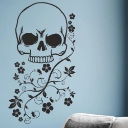 Wandaufkleber Wandtattoo Totenkopf Skull Schädel Bones Farbklecks Farbe Krone König DJ Sound Punisher Rabe Krähe Tod Death Fun