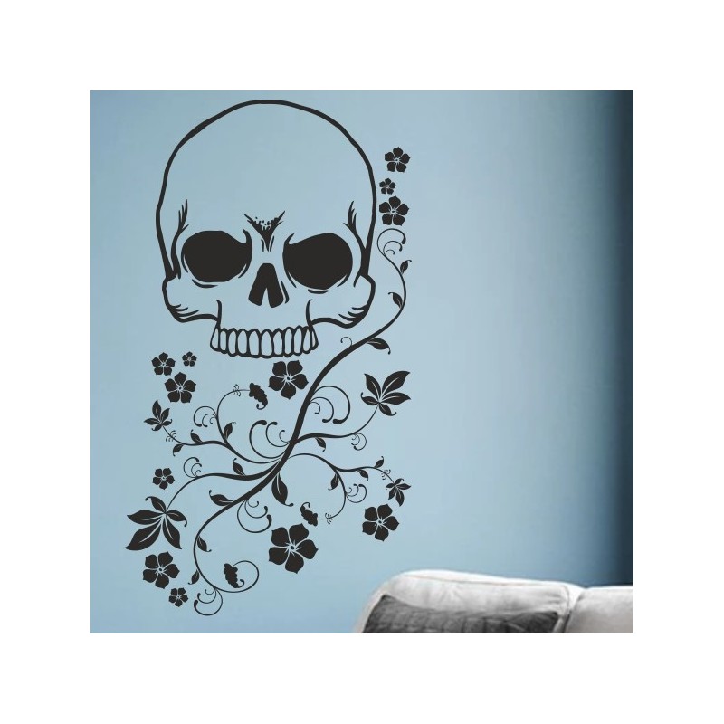 Wandaufkleber Wandtattoo Totenkopf Skull Schädel Bones Farbklecks Farbe Krone König DJ Sound Punisher Rabe Krähe Tod Death Fun