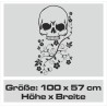 Wandaufkleber Wandtattoo Totenkopf Skull Schädel Bones Farbklecks Farbe Krone König DJ Sound Punisher Rabe Krähe Tod Death Fun