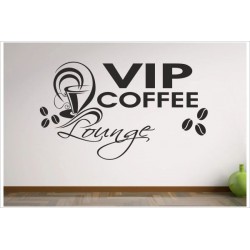 Küche Esszimmer VIP Coffee Lounge Tattoo  Aufkleber Dekor Wandtattoo Wandaufkleber