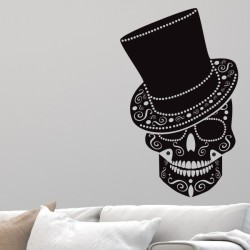 Wandaufkleber Wandtattoo Totenkopf Skull Schädel Bones Farbklecks Farbe Krone König DJ Sound Punisher Rabe Krähe Tod Death Fun