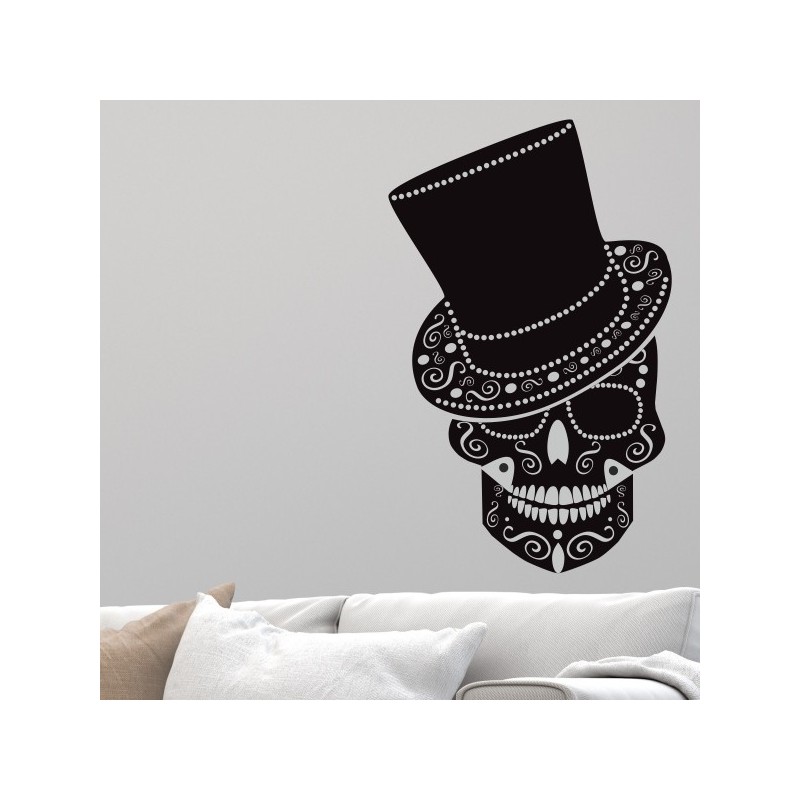 Wandaufkleber Wandtattoo Totenkopf Skull Schädel Bones Farbklecks Farbe Krone König DJ Sound Punisher Rabe Krähe Tod Death Fun