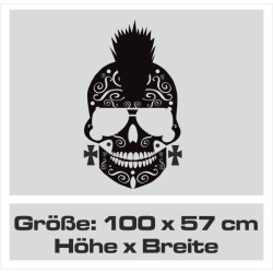 Wandaufkleber Wandtattoo Totenkopf Skull Schädel Bones Farbklecks Farbe Krone König DJ Sound Punisher Rabe Krähe Tod Death Fun