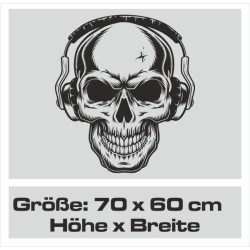 Wandaufkleber Wandtattoo Totenkopf Skull Schädel Bones Farbklecks Farbe Krone König DJ Sound Punisher Rabe Krähe Tod Death Fun