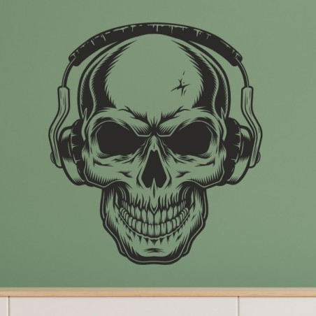 Wandaufkleber Wandtattoo Totenkopf Skull Schädel Bones Farbklecks Farbe Krone König DJ Sound Punisher Rabe Krähe Tod Death Fun