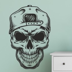Wandaufkleber Wandtattoo Totenkopf Skull Schädel Bones Farbklecks Farbe Krone König DJ Sound Punisher Rabe Krähe Tod Death Fun