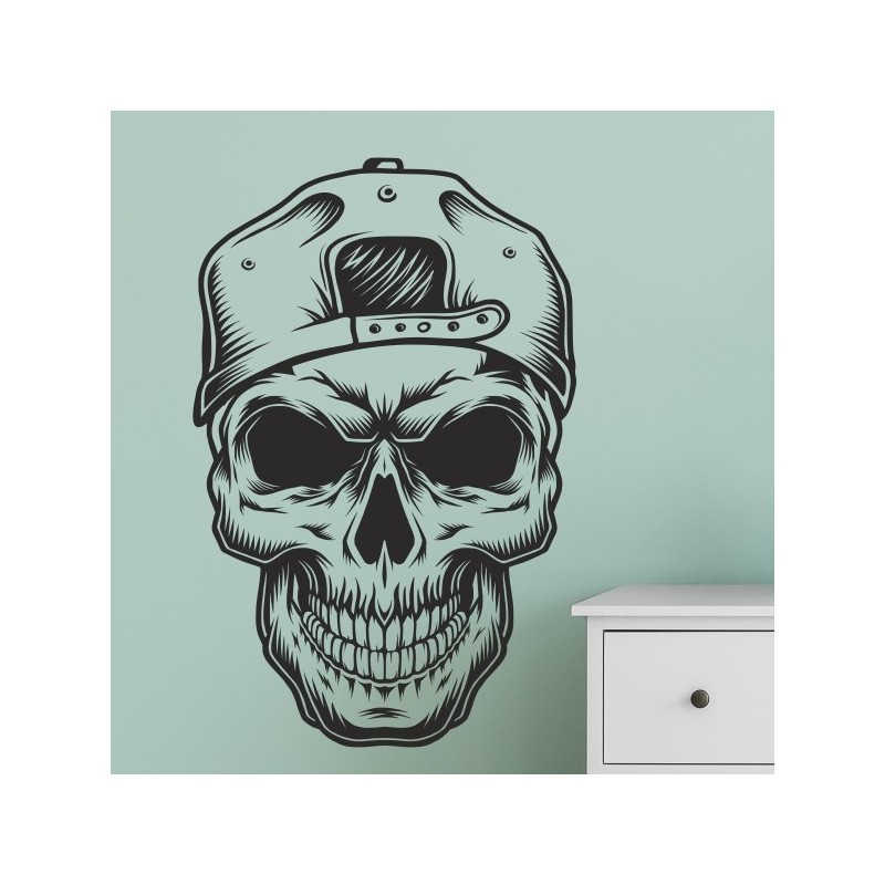 Wandaufkleber Wandtattoo Totenkopf Skull Schädel Bones Farbklecks Farbe Krone König DJ Sound Punisher Rabe Krähe Tod Death Fun