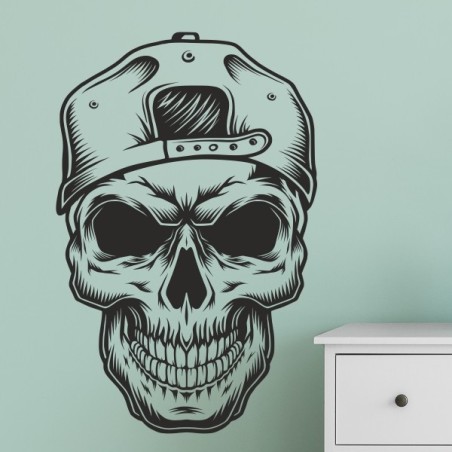 Wandaufkleber Wandtattoo Totenkopf Skull Schädel Bones Farbklecks Farbe Krone König DJ Sound Punisher Rabe Krähe Tod Death Fun