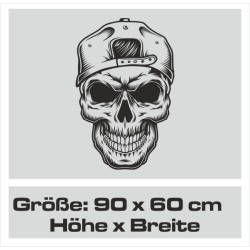 Wandaufkleber Wandtattoo Totenkopf Skull Schädel Bones Farbklecks Farbe Krone König DJ Sound Punisher Rabe Krähe Tod Death Fun