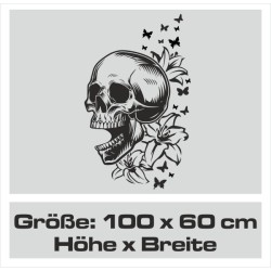 Wandaufkleber Wandtattoo Totenkopf Skull Schädel Bones Farbklecks Farbe Krone König DJ Sound Punisher Rabe Krähe Tod Death Fun