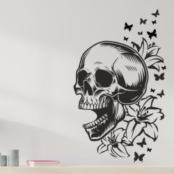 Wandaufkleber Wandtattoo Totenkopf Skull Schädel Bones Farbklecks Farbe Krone König DJ Sound Punisher Rabe Krähe Tod Death Fun