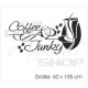 Küche Esszimmer Kaffee Junky Coffee Tattoo  Dekor Aufkleber Dekor Wandtattoo Wandaufkleber