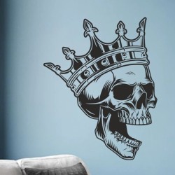 Wandaufkleber Wandtattoo Totenkopf Skull Schädel Bones Farbklecks Farbe Krone König DJ Sound Punisher Rabe Krähe Tod Death Fun