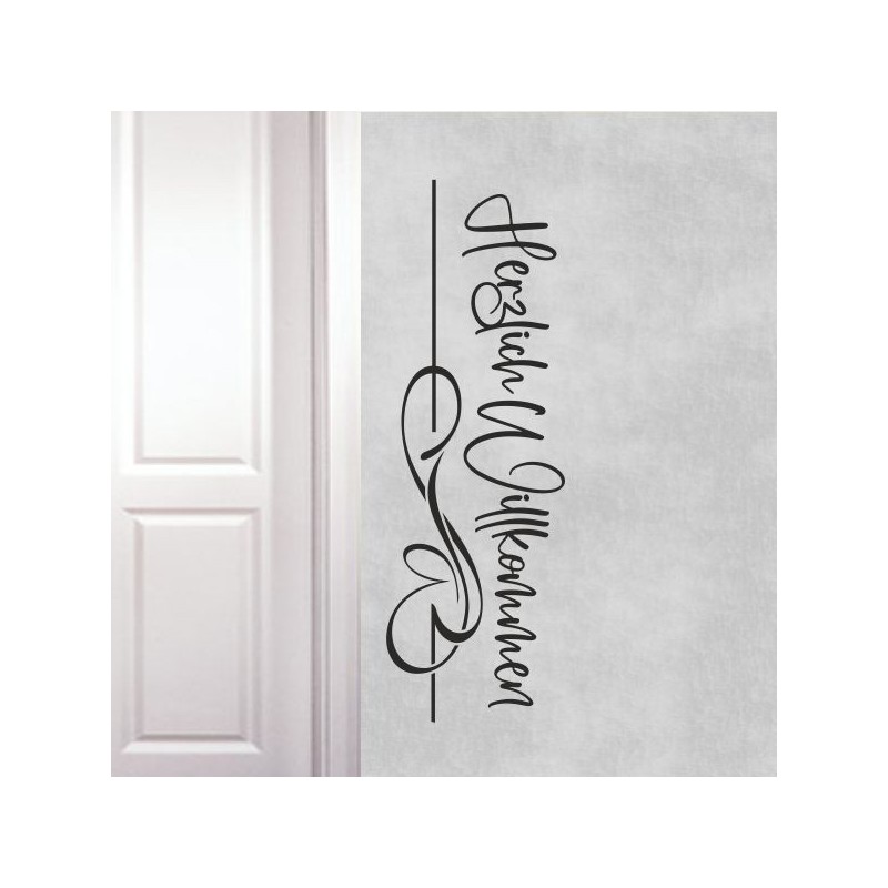 Wandaufkleber Wandtattoo Aufkleber Wand Herzlich Willkommen Schriftzug Tattoo Sprachen Herz Dekor Welcome Zuhause Home Sweet