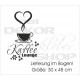 Küche Esszimmer MINI Kaffee Lounge Herz Tasse Dekor Aufkleber Dekor Wandtattoo Wandaufkleber