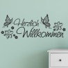 Wandaufkleber Wandtattoo Aufkleber Wand Herzlich Willkommen Schriftzug Tattoo Sprachen Herz Dekor Welcome Zuhause Home Sweet