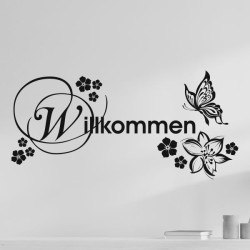 Wandaufkleber Wandtattoo Aufkleber Wand Herzlich Willkommen Schriftzug Tattoo Sprachen Herz Dekor Welcome Zuhause Home Sweet